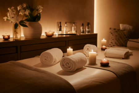 salle-spa-table-massage-serviettes-bougies