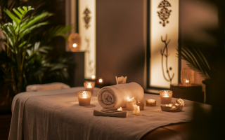 salle-spa-table-massage-serviettes-bougies