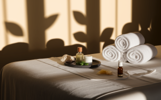 spa-table-massage-serviettes-ombres-plantes