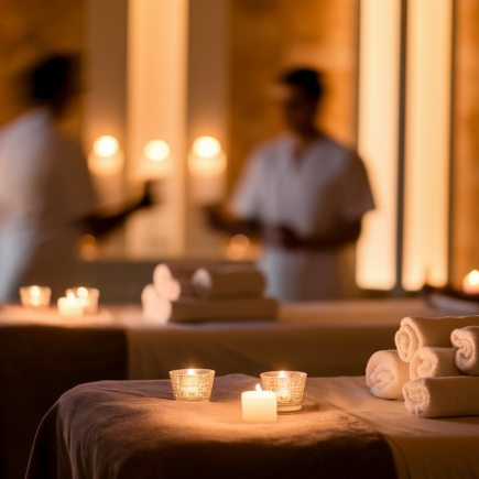spa-tables-serviettes-bougies-ambiance