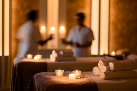 spa-tables-serviettes-bougies-ambiance