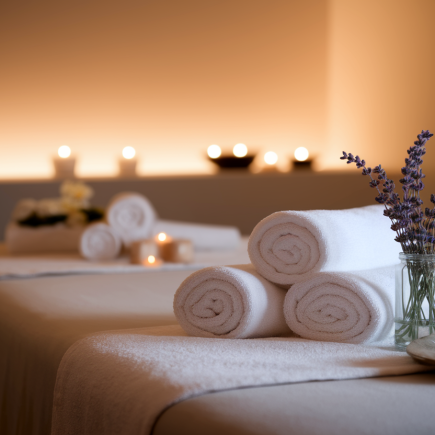 table-massage-serviettes-blanches-lavande
