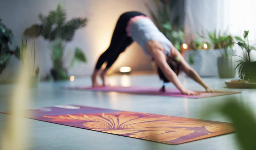 silhouette-yoga-tapis-plantes-lumiere