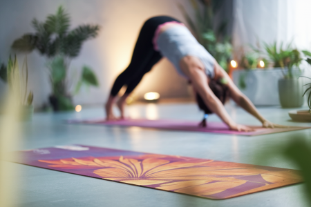 silhouette-yoga-tapis-plantes-lumiere