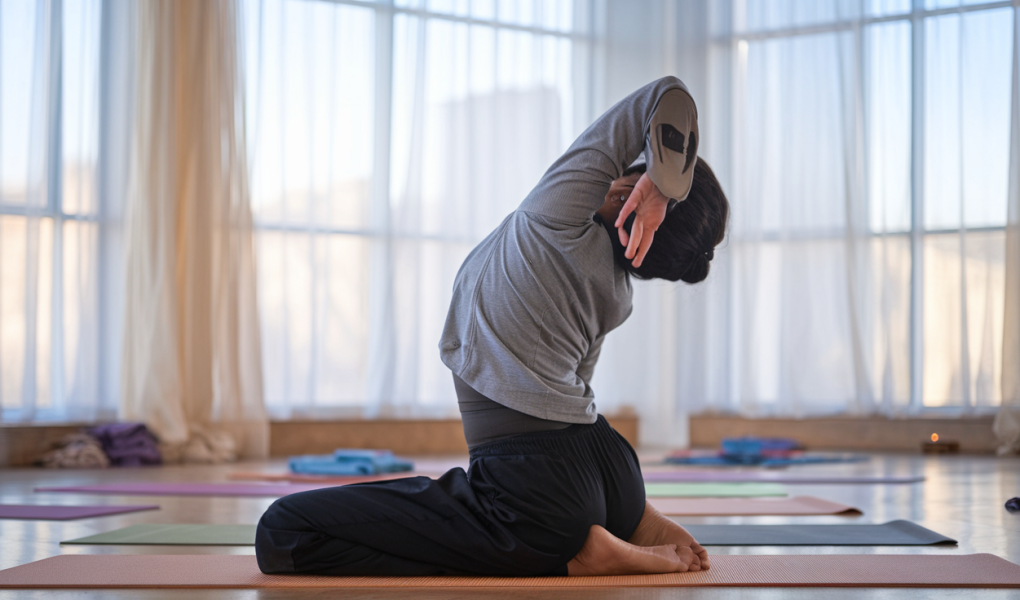 personne-yoga-studio-tapis-colorés
