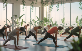 groupe-yoga-studio-lumineux-plantes