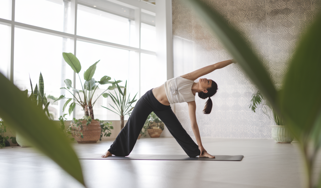 personne-yoga-triangle-studio-plantes