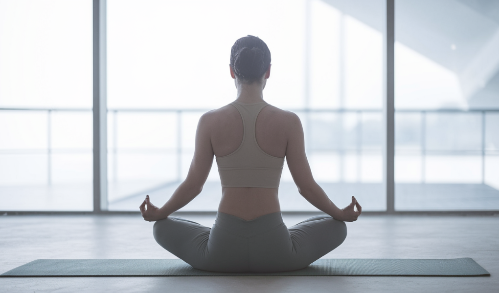 personne-lotus-tapis-yoga-lumiere